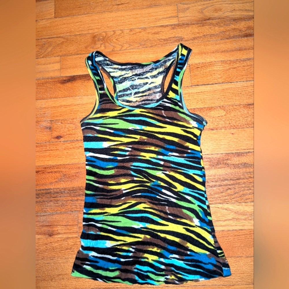 Vibrant Zebra Print Tank Top